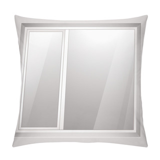 Personality  Plastic Window With White Frame. Vector Pillow Covers