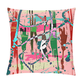 Personality  Abstract Color Pattern In Graffiti Style Quality Illustration For Your Design Pillow Covers