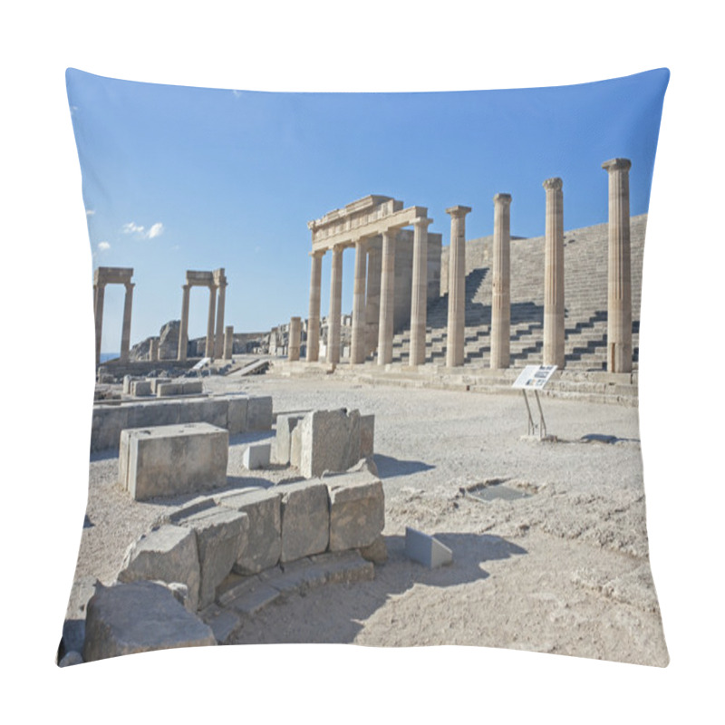 Personality  The Acropolis Of Lindos, Rhodes Pillow Covers