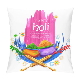 Personality  Powder Color Gulal For Happy Holi Background Pillow Covers