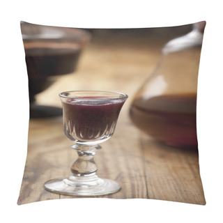Personality  Decanter With Glass.of Liqueur. Pillow Covers