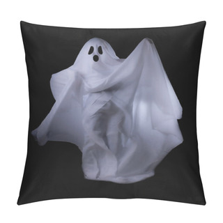 Personality  Scary White Ghost At Big Eye On A Black Background For Halloween Concept Pillow Covers