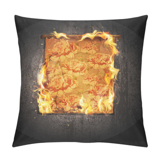 Personality  Vector Wall With Glowing, Burning Antique Tapestry Pillow Covers