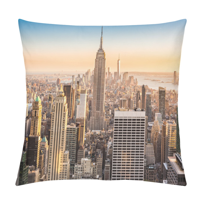 Personality  New York Skyline On A Sunny Afternoon Pillow Covers