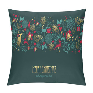 Personality  Christmas And New Year Deer Pattern Greeting Card Pillow Covers