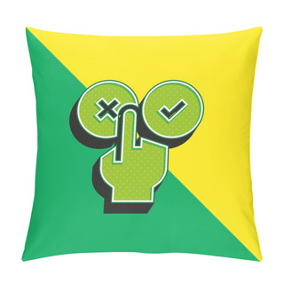 Personality  Bad Review Green And Yellow Modern 3d Vector Icon Logo Pillow Covers