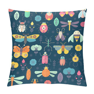 Personality  Dark Pattern With Bugs And Insects Pillow Covers