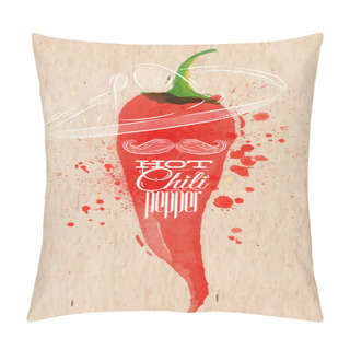 Personality  Poster Watercolor Hot Chili Pepper Pillow Covers