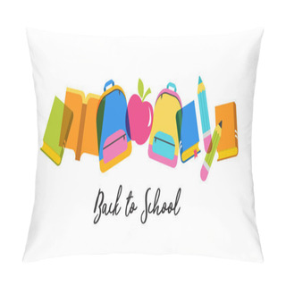 Personality  Back To School Concept Banner And Background Pillow Covers