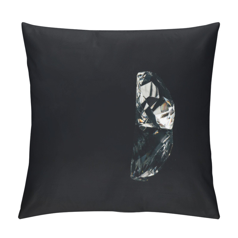 Personality  transparent pure diamond isolated on black with reflection pillow covers