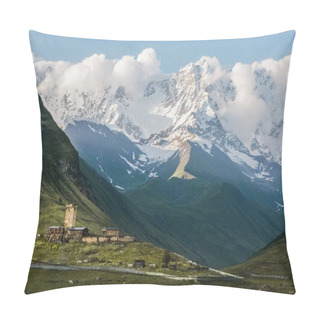 Personality  Town In Snowy Mountains Pillow Covers