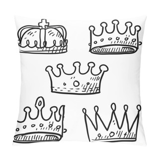 Personality  Royal Crowns Sketch Pillow Covers