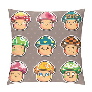 Personality  Mushroom Stickers Pillow Covers