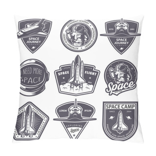 Personality  Set Of Vintage Space And Astronaut Badges Pillow Covers