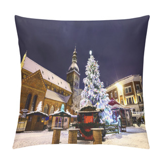 Personality  Christmas Time In Old Riga, Latvia Pillow Covers