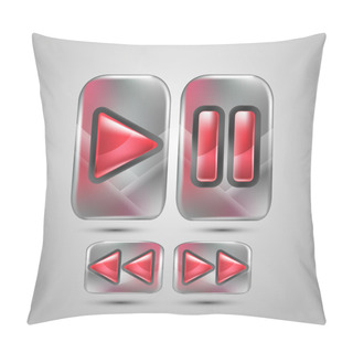 Personality  Play ,Pause And Stop Buttons. Music Icons. Vector Illustration. Pillow Covers