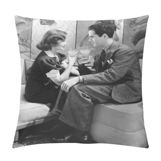 Personality  Young Couple Having A Drink Pillow Covers