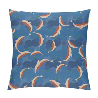 Personality  Colored Dolphins Seamless Pattern, Illustration Pillow Covers