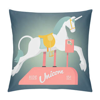 Personality  Unicorn Coin Operated Kiddie Ride Pillow Covers