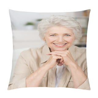 Personality  Happy Smiling Senior Woman Pillow Covers