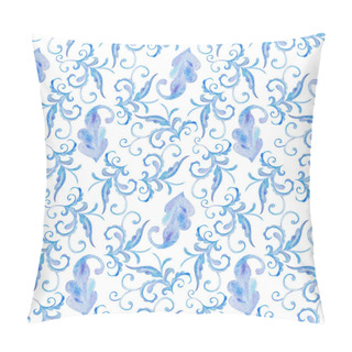 Personality  Blue Winter Watercolor Patterns Pillow Covers