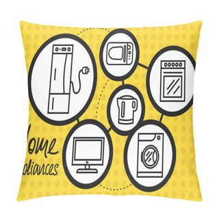 Personality  Household Appliance For Home And Kitchen Icon Set Pillow Covers