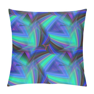 Personality  Repeating Triangular Fractal Pattern Design Of Cold Colors Pillow Covers