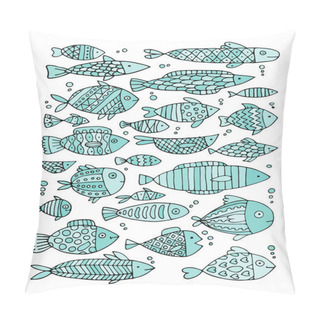 Personality  Art Fish Collection, Sketch For Your Design Pillow Covers