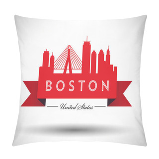 Personality  Boston City Skyline Pillow Covers
