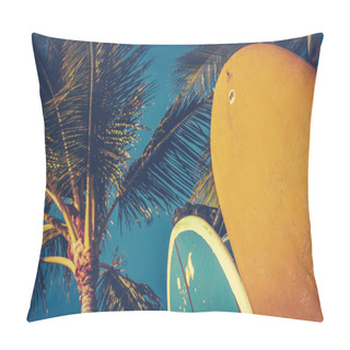 Personality  Vintage Surfboards And Palms Pillow Covers