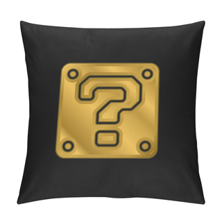 Personality  Block Gold Plated Metalic Icon Or Logo Vector Pillow Covers
