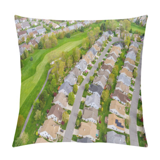 Personality  View Of Small American Town Residential District With Spring Trees Pillow Covers