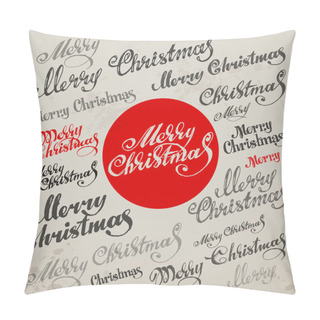 Personality  Merry Christmas Vector Calligraphic Lettering Pillow Covers