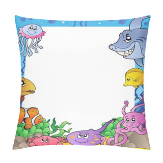 Personality  Frame With Sea Fishes 1 Pillow Covers