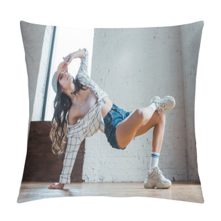 Personality  Flexible Girl Touching Cap And Dancing Hip-hop  Pillow Covers
