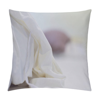 Personality  Blurred Brown Pillow On Wihte Bedroom. Pillow Covers