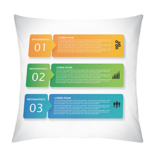 Personality  Colorful Labels With Sequence Of Steps - Vector Infographic Ban Pillow Covers