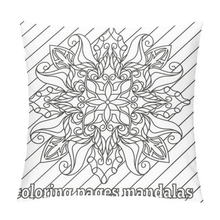 Personality  Coloring Pages For Adults And Older Children. Patterns, Coloring Flowers, Mandalas. Islamic, Arabic, Indian, Ottoman Motifs. Black And White. Vintage Pattern Hand Drawn Abstract Decorative Ornament. Royal Vector Design Element. Pillow Covers