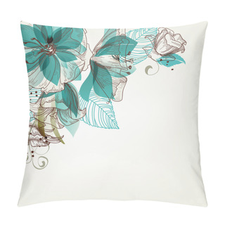 Personality  Retro Flowers Vector Illustration Pillow Covers