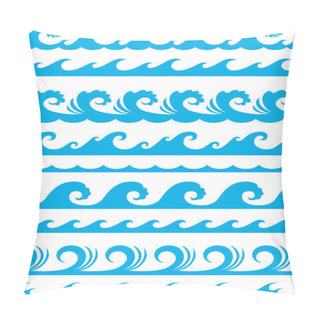 Personality  Seamless Ocean Wave Set Pillow Covers