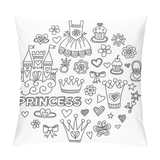 Personality  My Little Princess Hand Drawn Doodle Elements Pillow Covers