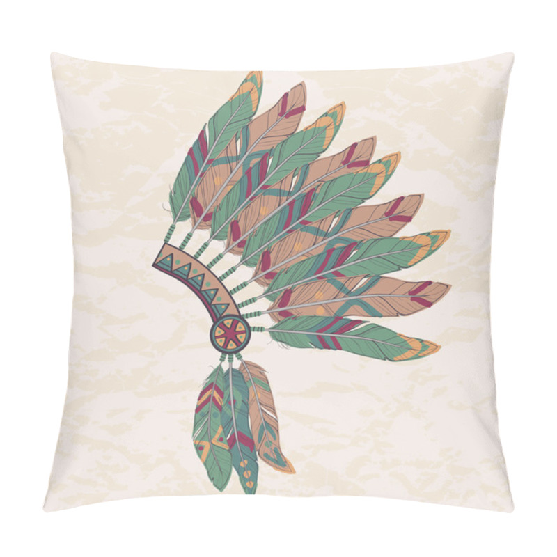 Personality  Vector illustration of native american indian chief headdress pillow covers