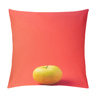 Personality  Large Golden Delicious Apple On Red Background Pillow Covers