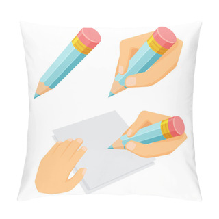 Personality  Hand With Pencil Pillow Covers