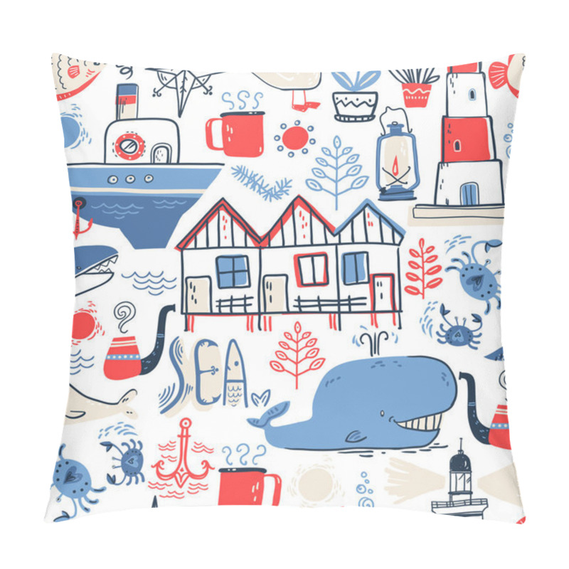 Personality  North sea ,scandinavian style symbols pillow covers