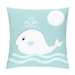 Personality  Vector Background With Whale. Pillow Covers
