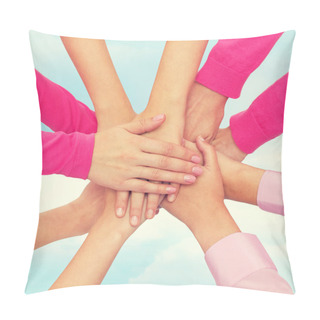 Personality  Close Up Of Women With Hands On Top Pillow Covers