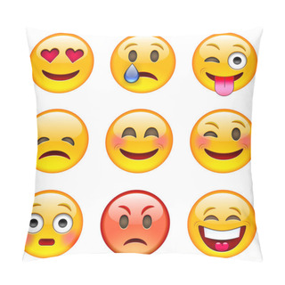 Personality  Set Of Cartoon Emoticons Pillow Covers