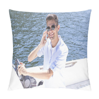 Personality  Man On The Yacht Pillow Covers