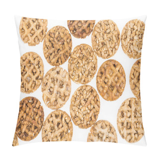 Personality  Top View Of Delicious Gozinaki Isolated On White Pillow Covers
